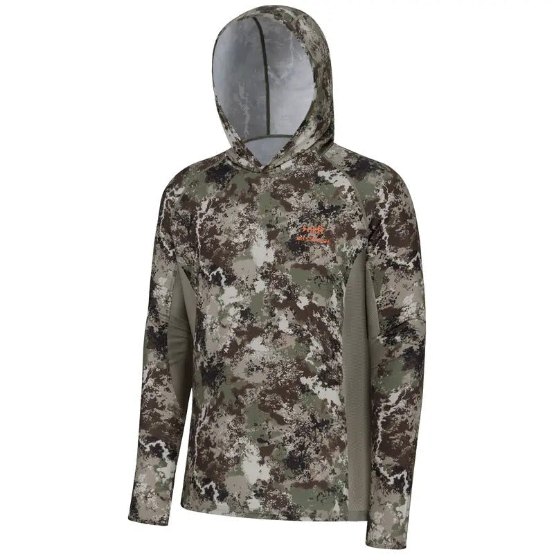 Men's UPF 50+ Long Sleeve Fishing Hoodie with UV Neck Gaiter
