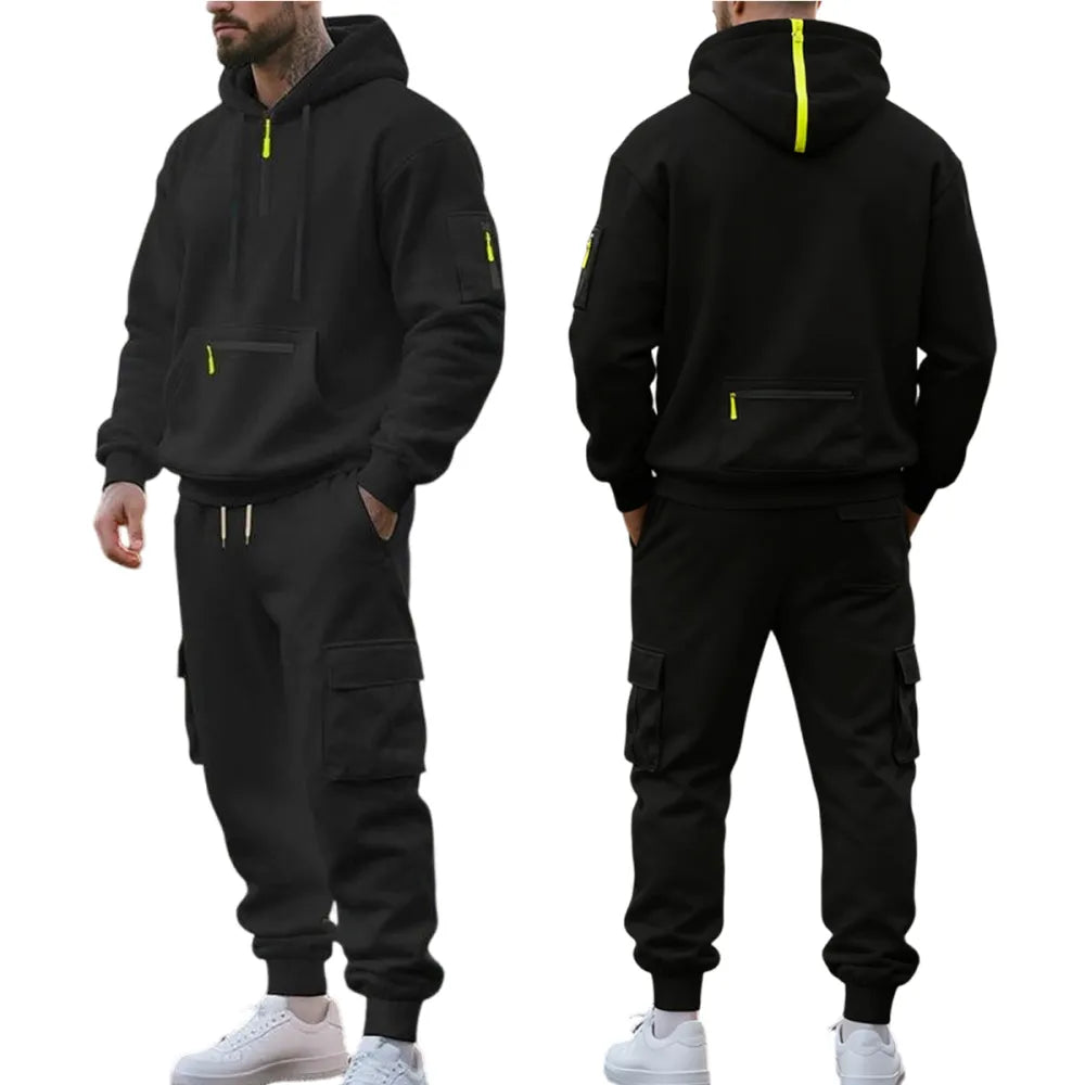 Men's 8-Pack Hoodie & Cargo Pants Tracksuit Set
