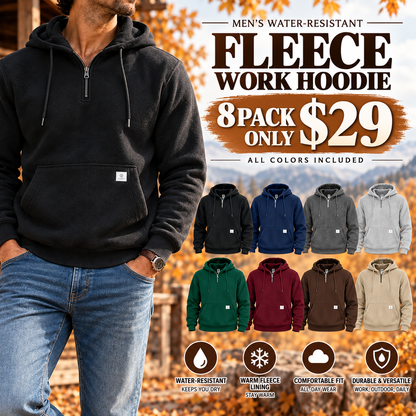 🔥🔥Men's Water-Resistant Fleece Work Hoodie
