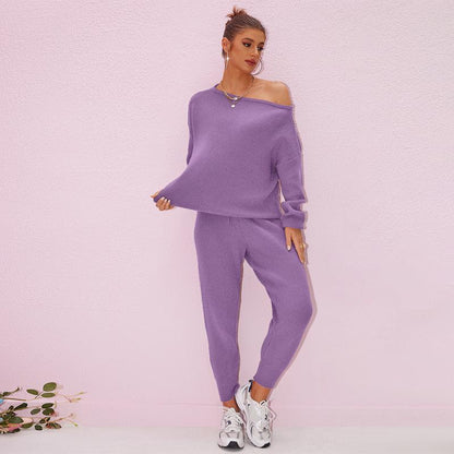 Women's Knit Set Oversized Sweater & Lounge Pants Matching Sets
