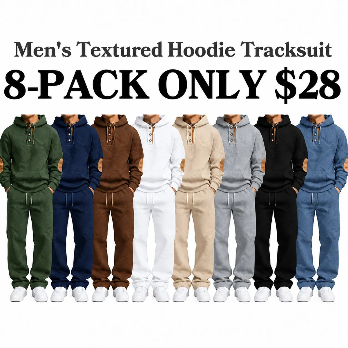 Men's 2-Piece Textured Hoodie Tracksuit