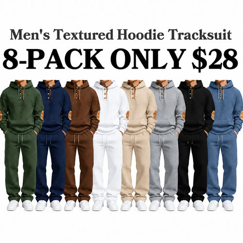 Men's 2-Piece Textured Hoodie Tracksuit