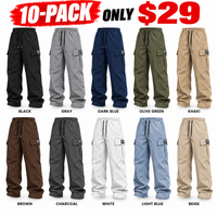 Black + Gray + Dark Blue + Olive Green + Khaki + Brown + Charcoal + White + Light Blue + Beige