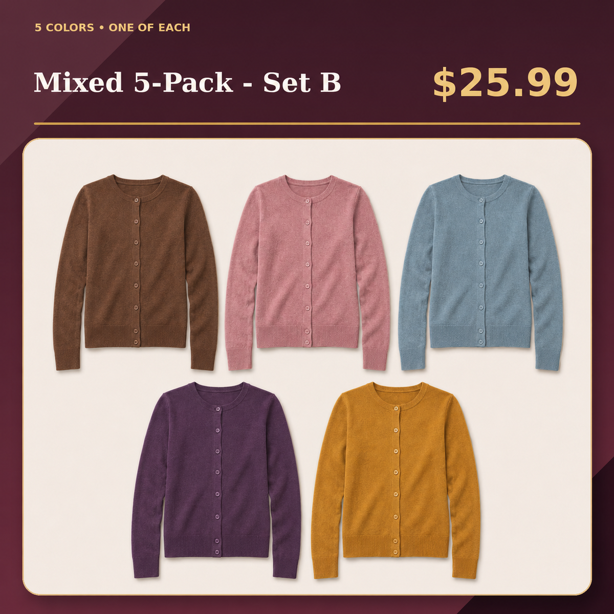 Women's Soft Fine-Knit Button-Front Cardigan