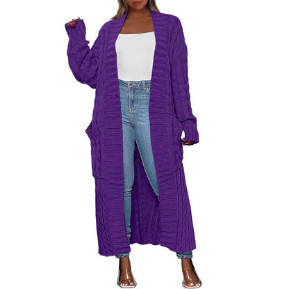 Women's Long Open Front Cardigan – Oversized Chunky Knit Duster Coat with Pockets, Cozy Soft Warm Sweater Jacket for Fall & Winter