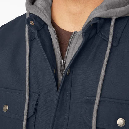 Water Repellent Duck Hooded Shirt Jacket for Men