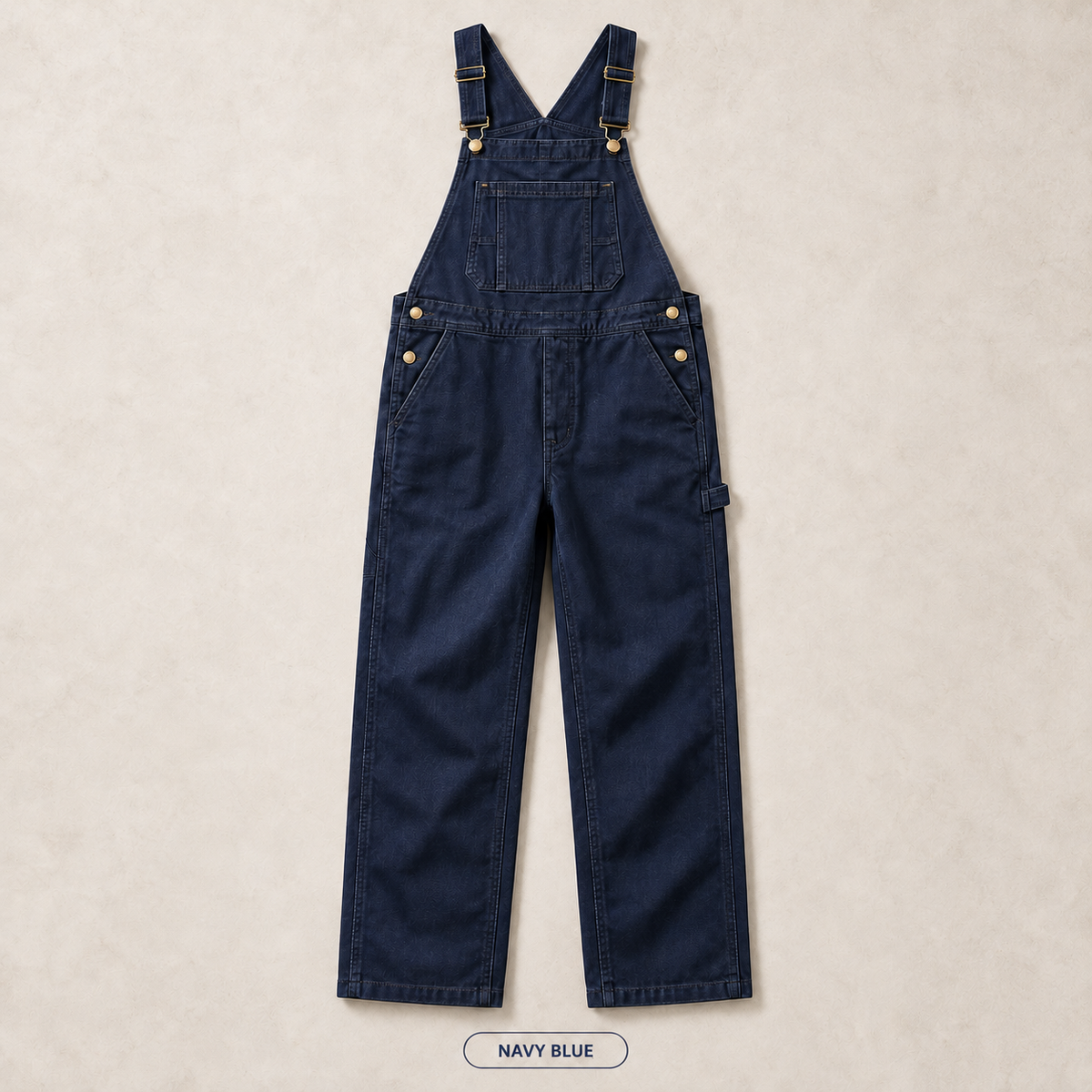Men's Heavyweight Cotton Denim Overalls Relaxed Fit Straight Leg Dungarees with Multi Pocket Utility