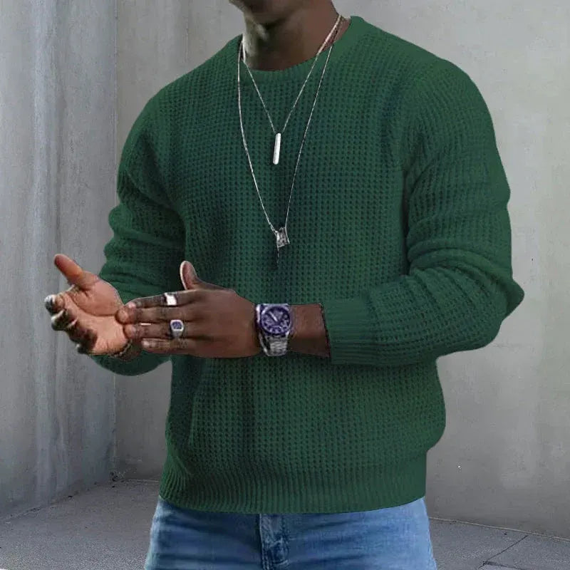 Men's Crewneck Sweater Soft Casual Sweaters Classic Long Sleeve Pullover Sweaters with Ribbing Edge