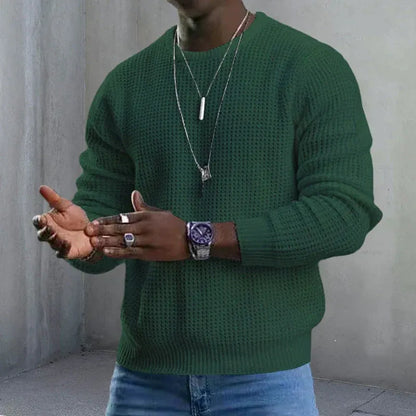 Men's Crewneck Sweater Soft Casual Sweaters Classic Long Sleeve Pullover Sweaters with Ribbing Edge