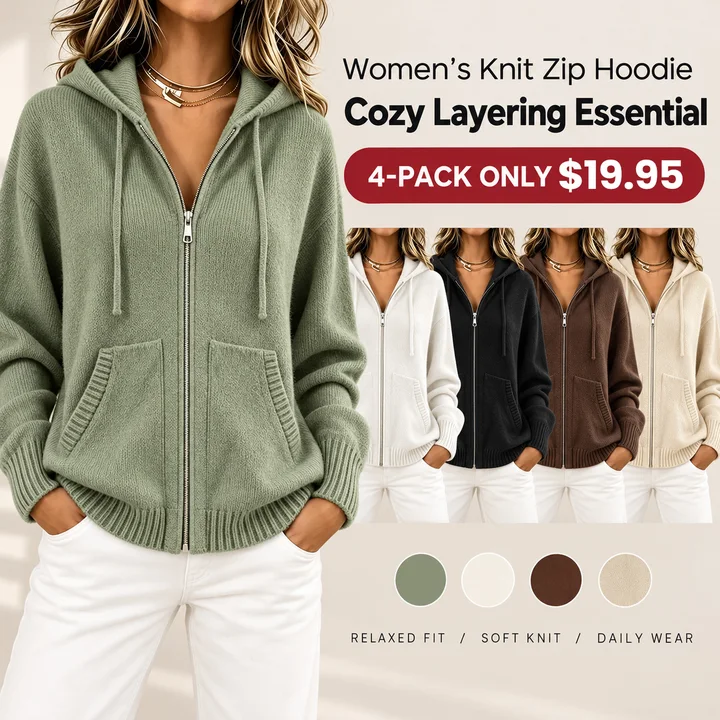 🌸LAST DAY SALE Women's Loose Hooded Knit Cardigan