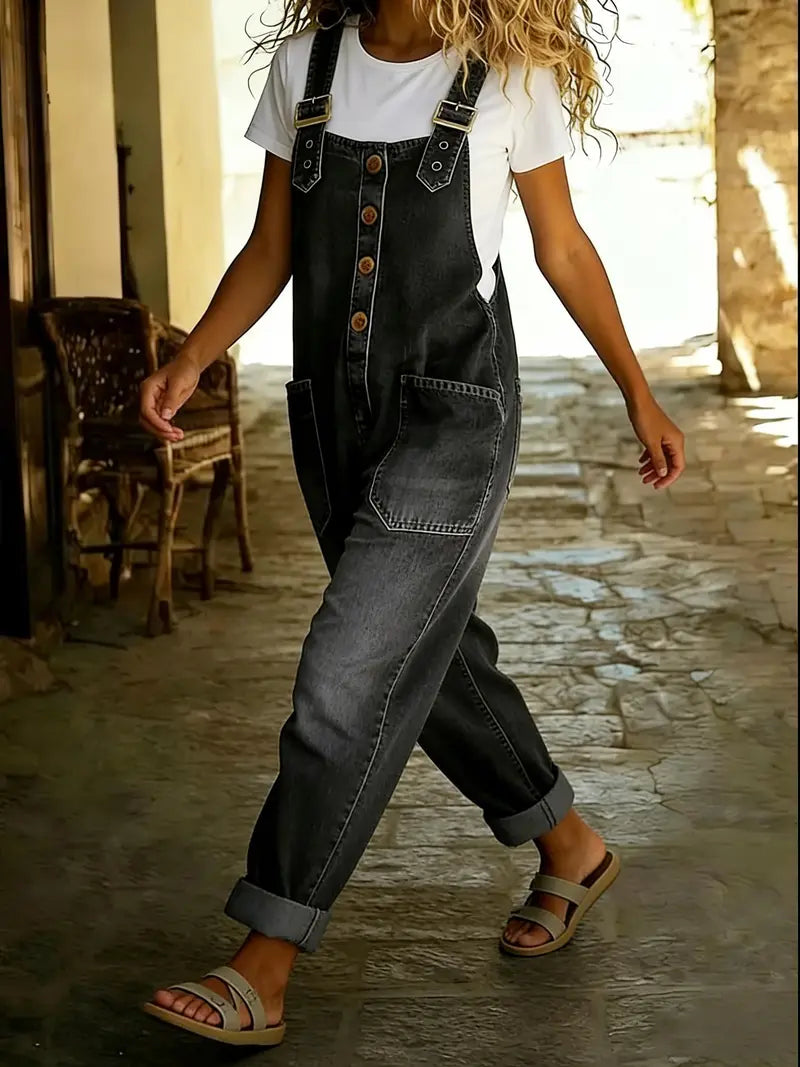 Women's Vintage Denim Overalls – Relaxed Fit