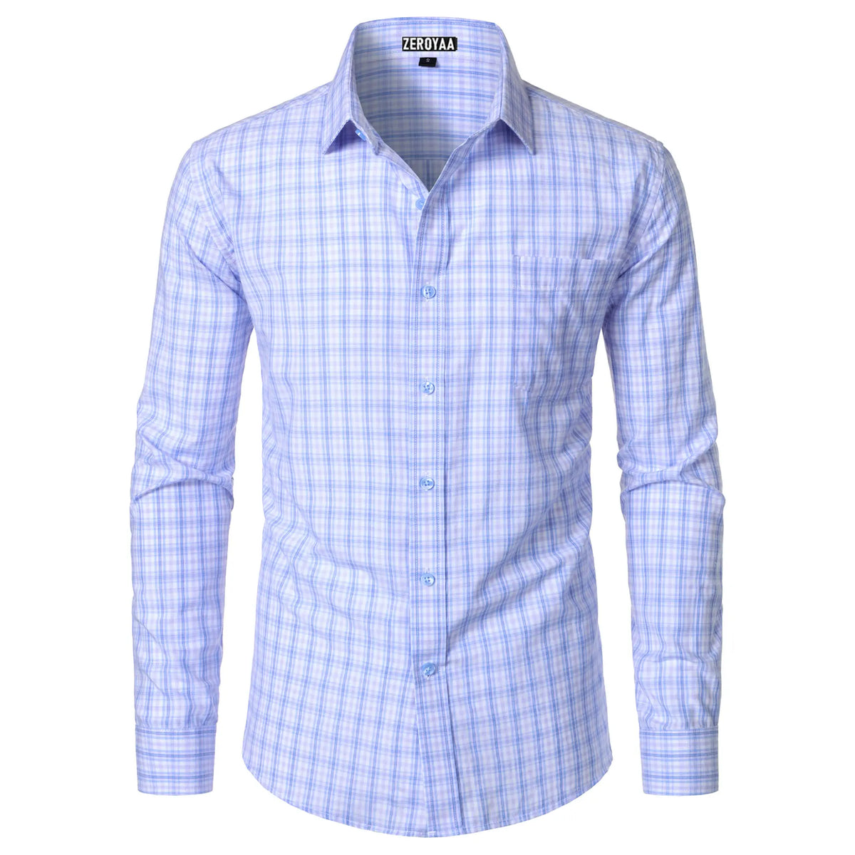 Men's Plaid Long Sleeve Dress Shirt