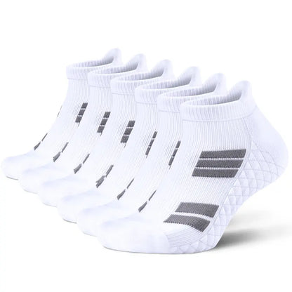 Men's 6-Pair Thick No-Show Athletic Ankle Socks with Terry Sole