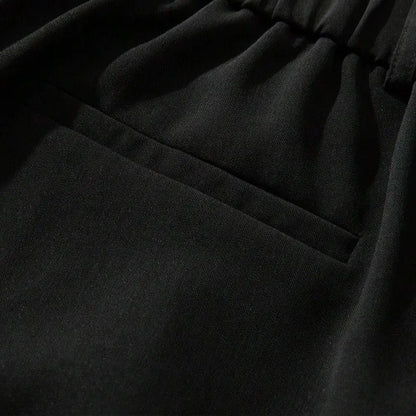 Men's Ice Silk Business Casual Pants, High Waist Pleated Slacks