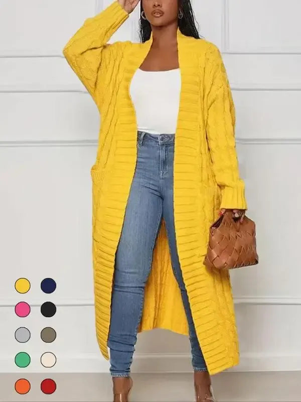 Women's Long Cardigan 2026 Oversized Coat Long Sleeve Open Cardigan Knitted Extra