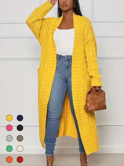 Women's Long Cardigan 2026 Oversized Coat Long Sleeve Open Cardigan Knitted Extra