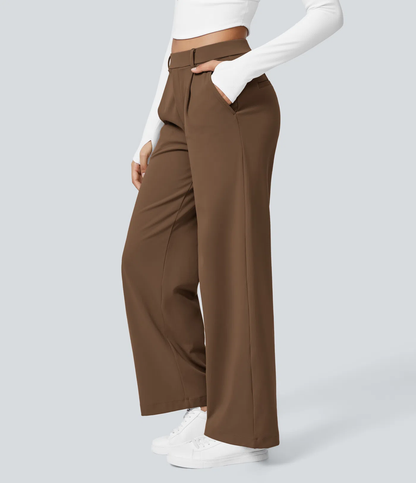 🔥 LAST DAY SALE  High‑Waist Straight‑Leg Tailored Trousers with Side Pockets