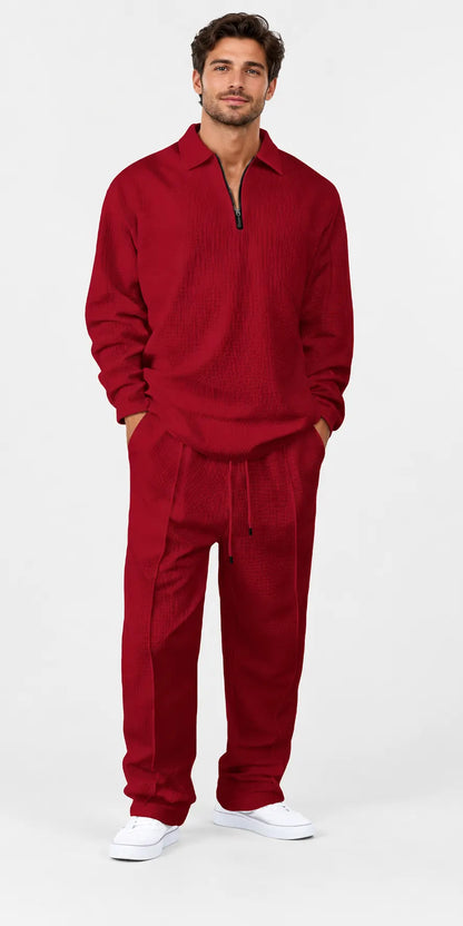 Men's basic casual sweatshirt and sweatpants two-piece set