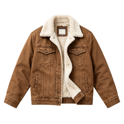 🔥🔥  BESTSELLER | Men's Sherpa-Lined Denim Jacket