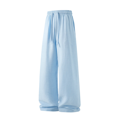 Men's Summer Lightweight Casual Retro Pants – Loose Fit Drawstring Breathable Pants for Indoor & Outdoor Wear