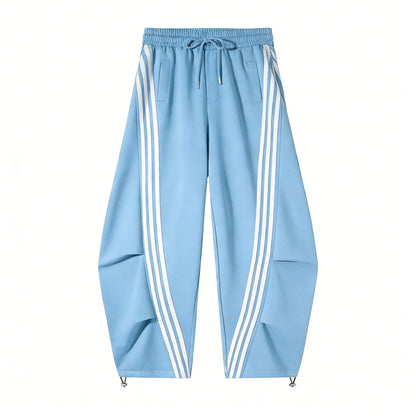 Flooo Loose Wide Leg Striped Track Pants