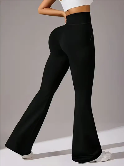 Women's High-Stretch Micro Flare Sweatpants – Soft Elastic Athleisure Gym Pants for Yoga & Casual Wear