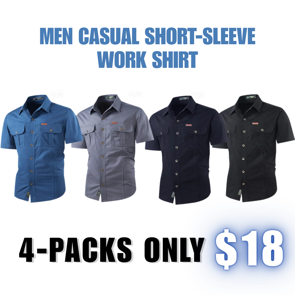 Men's Casual Short-Sleeve Utility Shirt