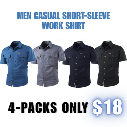 Men's Casual Short-Sleeve Utility Shirt