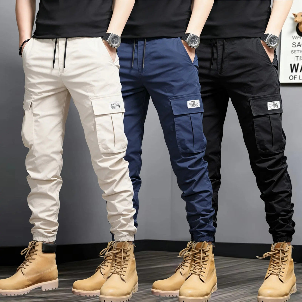Men's Slim-Fit Multi-Pocket Cargo Jogger