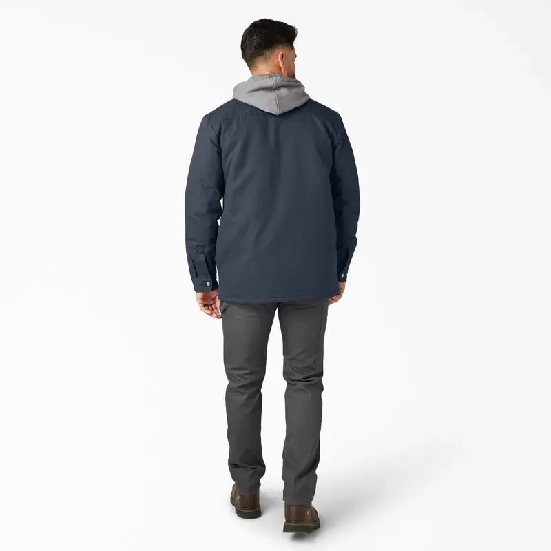 Water Repellent Duck Hooded Shirt Jacket for Men