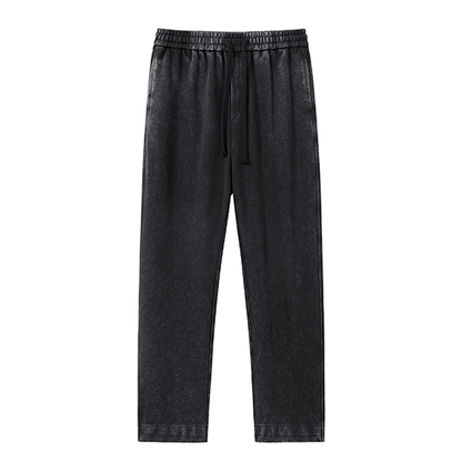 6-Pack Acid Wash Cotton Sweatpants – Solid Color Athletic Casual Sweatpants, All-Season Unisex Lounge Pants