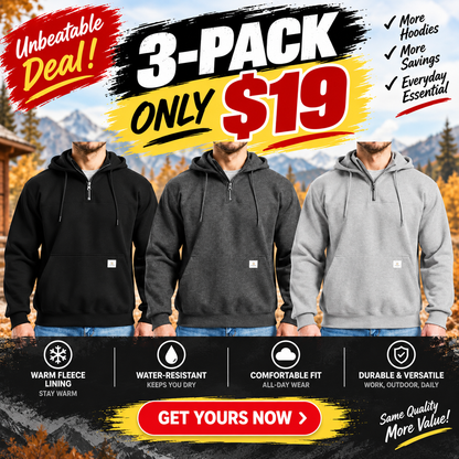 🔥🔥Men's Water-Resistant Fleece Work Hoodie