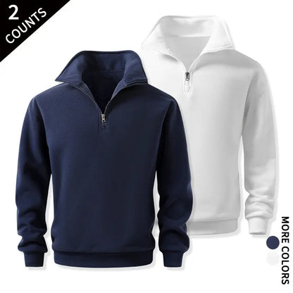 Men's Cozy Quarter-Zip Sweatshirts, Single or 2-Pack
