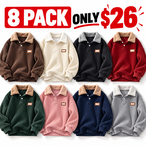 Corduroy Polo collar sweater couple