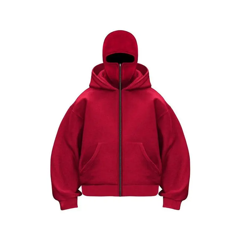 Men's Balaclava Hoodie with Built-In Zip