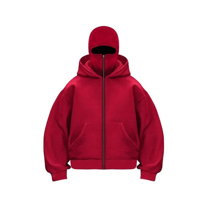 Men's Balaclava Hoodie with Built-In Zip
