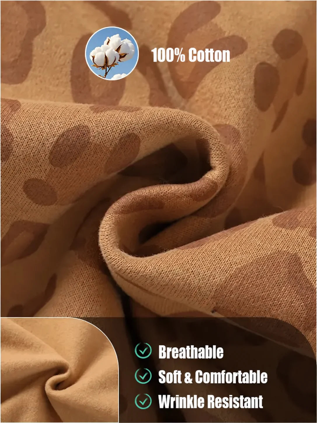 Unisex 100% Cotton Leopard Print Loose Fit Hoodie for Fall & Winter
