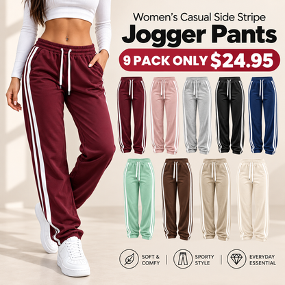 Women's Casual Side Stripe Jogger Pants