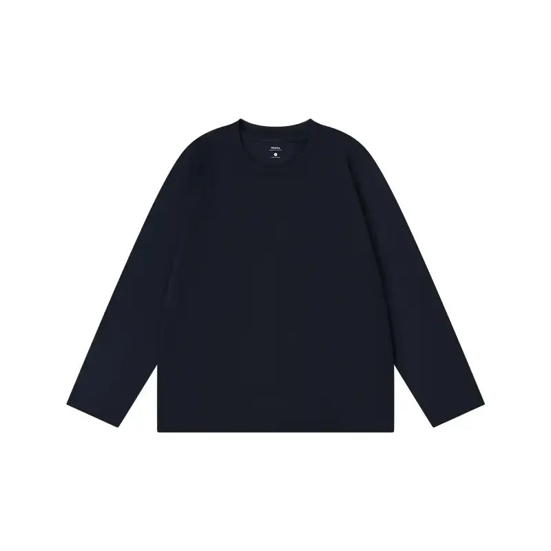 Unisex Retro 100% Pure Cotton Heavyweight Plant-Dyed Long Sleeve Crewneck T-Shirt