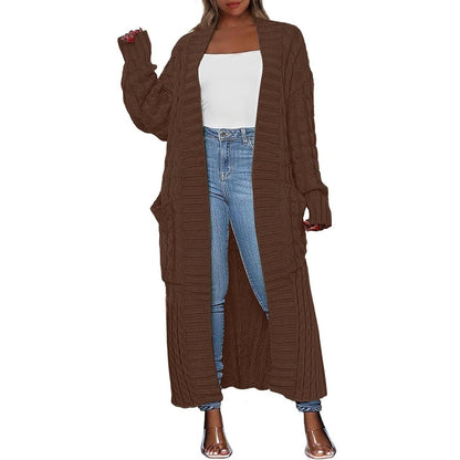 Women's Long Open Front Cardigan – Oversized Chunky Knit Duster Coat with Pockets, Cozy Soft Warm Sweater Jacket for Fall & Winter