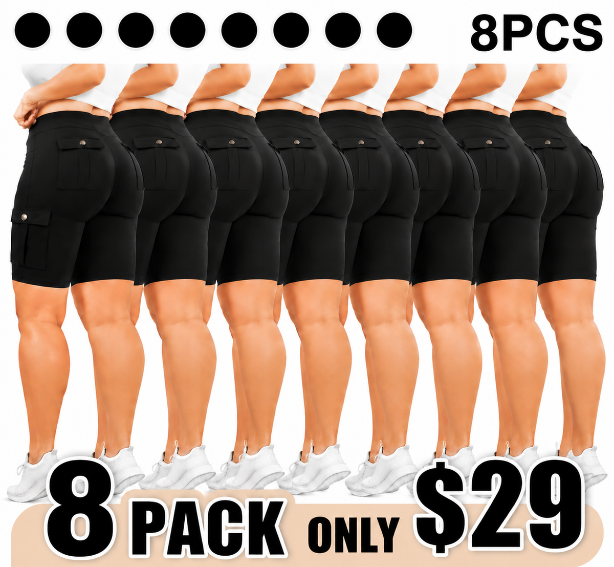 Women's High-Waisted Pocket Shorts (High-Stretch & Comfortable)