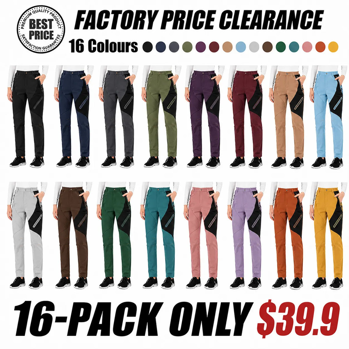 Women's Snow Pants Waterproof Fleece Ski