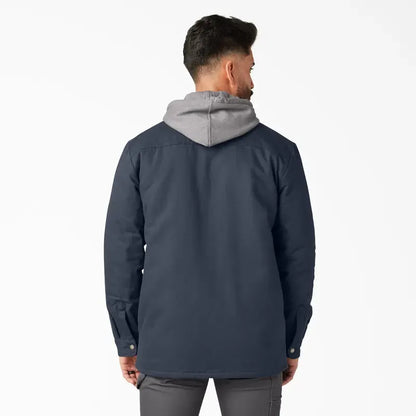 Water Repellent Duck Hooded Shirt Jacket for Men