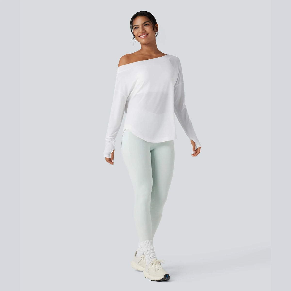 Women's One-Shoulder Quick-Dry Yoga Top with Built-In Bra