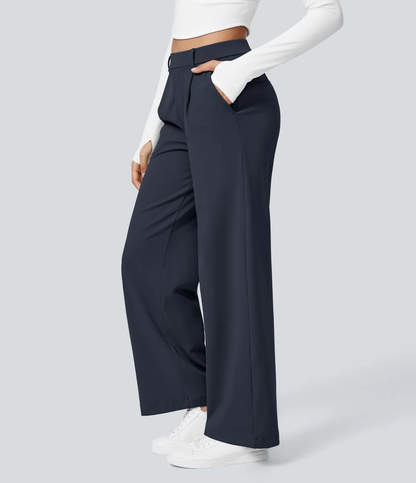 🔥 LAST DAY SALE  High‑Waist Straight‑Leg Tailored Trousers with Side Pockets