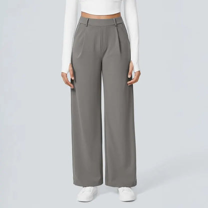 Flex High Waist Pleated Work Pants
