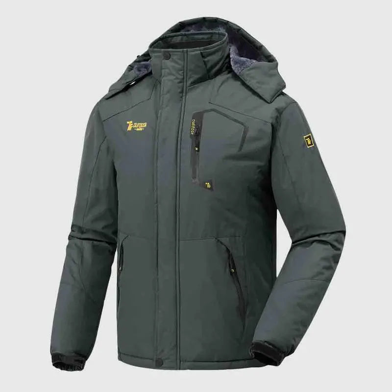 🔥Last day promotion⚡Men's Ski Snow Jacket  Waterproof Insulated Fleece Outdoor Mountain Hooded Winter Coat