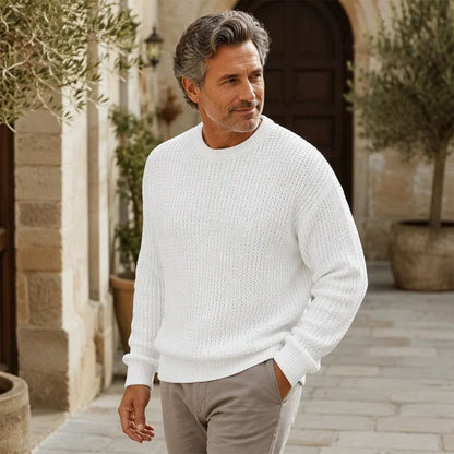 Men's Crewneck Sweater Soft Casual Sweaters Classic Long Sleeve Pullover Sweaters with Ribbing Edge