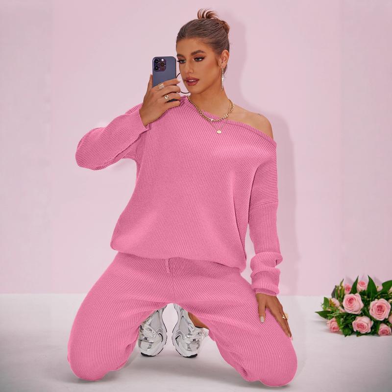 Women's Knit Set Oversized Sweater & Lounge Pants Matching Sets