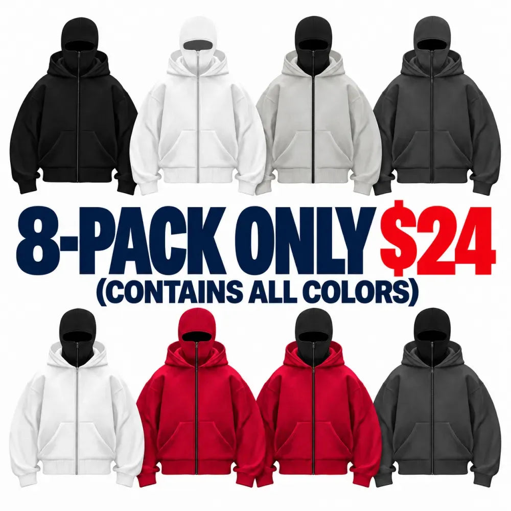 Men's Balaclava Hoodie with Built-In Zip